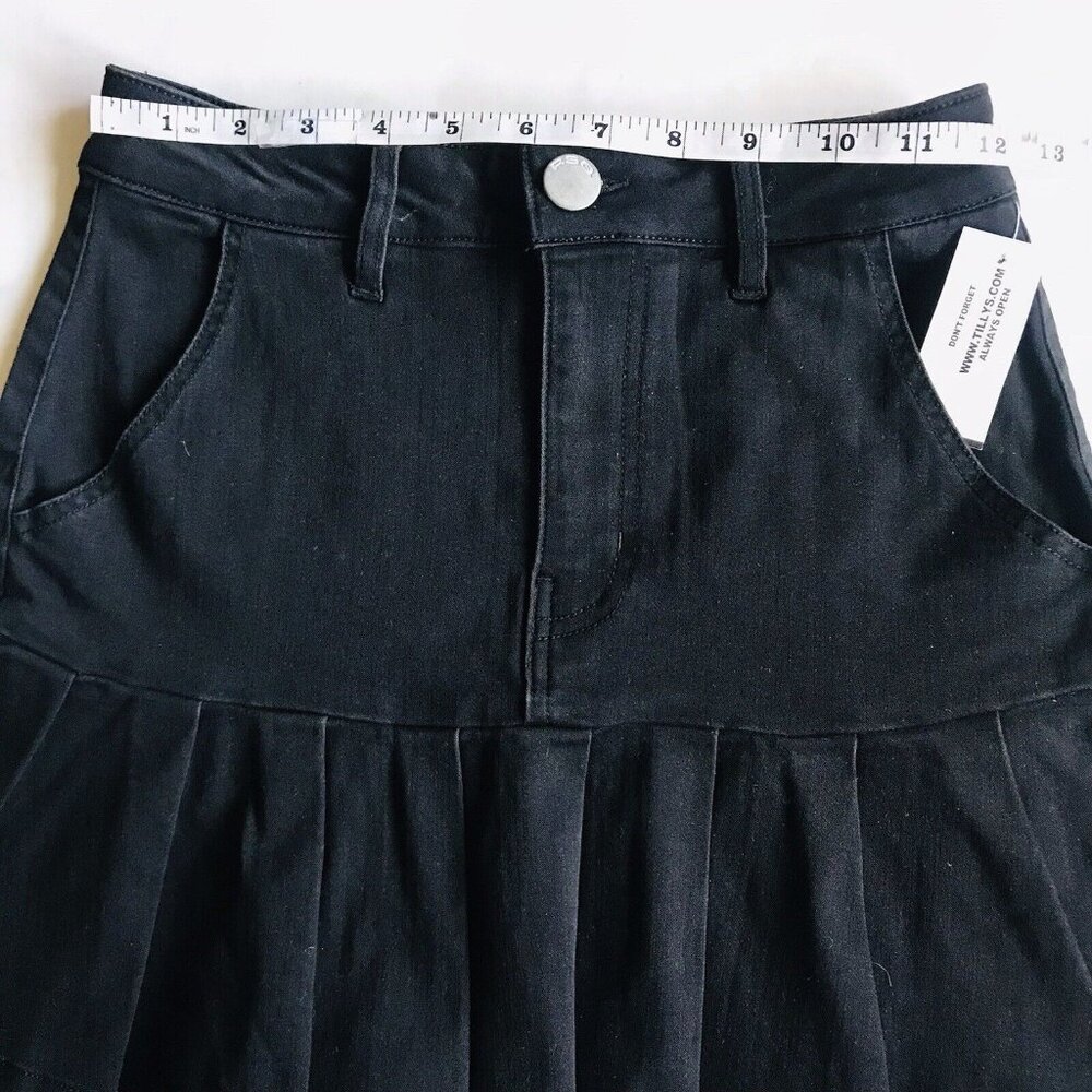 RSQ Pleated Denim Black Cheer Skirt Size‎ Small - Picture 8 of 10